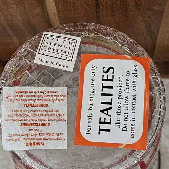 Fifth Avenue Crystal Mistletoe Hurricane Candle Holder 6" tealight votive New - Picture 14 of 15